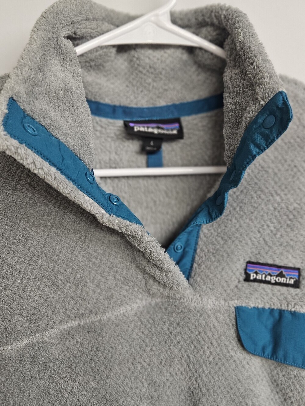 Patagonia Women’s Small Retool Snap T Fleece Pullover Jacket Gray Teal Polartec